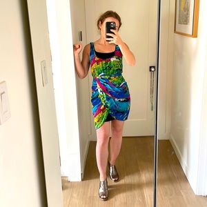 Factory by Eric Hart dress, multi tiered, sundress, silk and chiffon